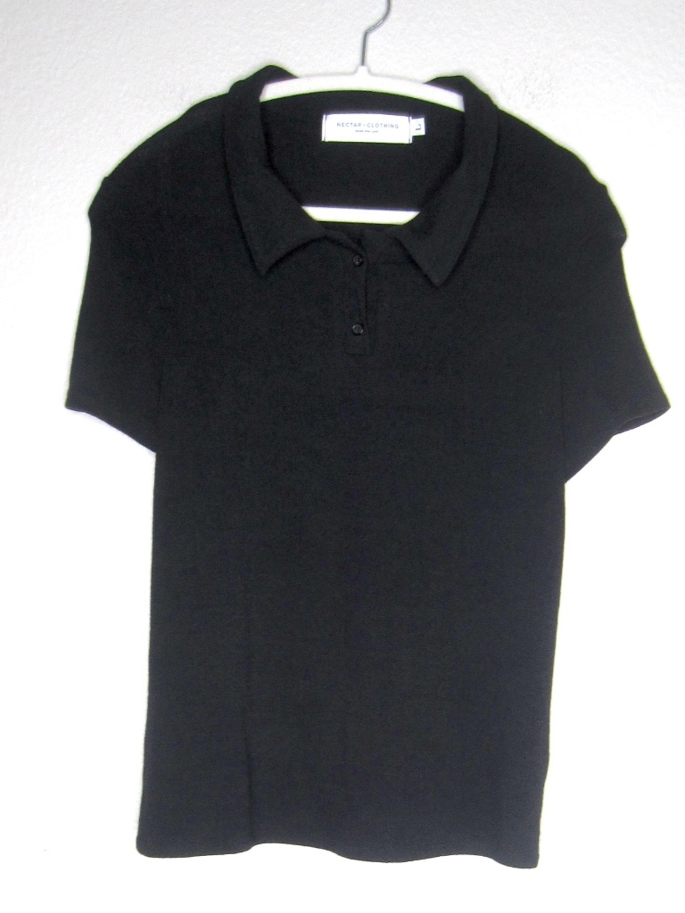 Nectar Clothing Black polo stretchy - Size Large